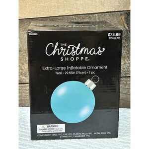 Christmas‎ Shoppe Inflatable Extra Large Teal Ornament 29.5" Yard Decor